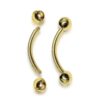 14K-BAN-GOLD 14K Gold Eyebrow Jewellery Curved Barbell Piercing with Custom Ball Size