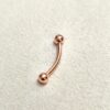 14K-BAN-RG 14K Rose Gold 16G Curved Barbell Piercing - 14K Gold Body Piercing for Eyebrow, Lip Studs, Rook Jewelry, Cartilage Bar