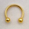 14K-CBB 14K Solid Gold Horseshoe Circular Barbell Piercing, Nose Septum Ring, Lip Ring, Helix Ring Body Jewellery Piercing Ring
