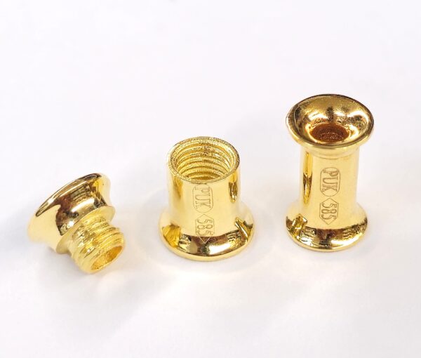 14K-DBL-FLARE 14K Gold Double Flare Plugs Stretching Kit, Ear gauges, Flesh Tunnels - Lobe Plugs - 1pc each order