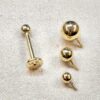 14K-INT-LAB-GD 14K Solid Gold Internal Labret Lip Piercing -16G 14G - Body Jewellery for Tragus, Ear Cartilage