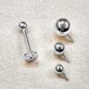 14K-INT-LAB-WG 14K White Gold Internal Labret Lip Piercing -16G 14G - Body Jewelry for Tragus, Cartilage - Hand Made
