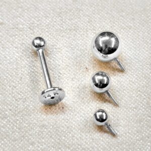 14K-INT-LAB-WG 14K White Gold Internal Labret Lip Piercing -16G 14G - Body Jewelry for Tragus, Cartilage - Hand Made