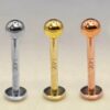 14K-LAB-ALL-COLOR Labret Stud Lip Piercing in 14K Gold, Rose Gold and White Gold Body Jewellery for Tragus, Ashley, Cartilage