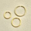 14K Solid Gold Nose Ring - Thin Gold Nose Piercing Hoop Ring - 20 Gauge (0.8mm) - Septum Ring, Nose Piercing, Dainty Ring, Helix Ring