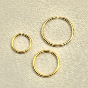 14K-NOSE-OPEN-RING 14K Solid Gold Nose Ring - Thin Gold Nose Piercing Hoop Ring - 20 Gauge (0.8mm) - Septum Ring, Nose Piercing, Dainty Ring, Helix Ring