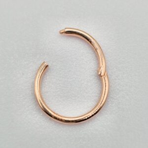 14K-SEG-HING-RG 14K Rose Gold Clicker Hoops Nose, Lip Piercing Hinged Ring - Body Jewellery - 1pc each order