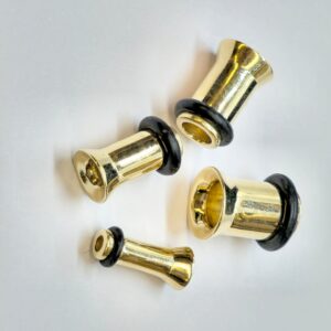 14K-SIN-FLARE-GD 14K Gold Single Flared Plugs Stretching Kit, Ear gauges, Flesh Tunnels - Lobe Plugs - 1pc each order