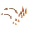BAN-RG-CONE-SPIKE-RANGE Titanium Rose Gold Eyebrow Piercing Jewelry Titanium Cone/Spike Curved Bar 16g 14g Top part with Different sizes - Body Piercing, Anti-Eyebrow