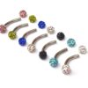 BAN-SS-SHAM-BALL Titanium Rook Piercing Jewelry Earring with Disco Ball Crystal - 18g 16g 14g Curved Bar Body Piercing, Ear Piercing, Rook Earring