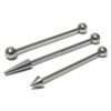 BAR-SS-INDUSTRIAL-3 Ball/Cone/Spike Upper Ear Industrial Barbell Piercing Studs - Titanium Implant 16g 14g Barbell Earrings Straight Barbell Externally Threaded