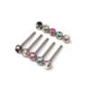 Titanium Upper Nose Bridge Piercing, Barbell Studs 18g, 16g, 14g Body Piercing Barbell with Multi Stone Ball CZ Crystals