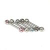 BAR-SS-MULTI_3aebd55e-66a6-4a0c-8468-83487aafb1d2 Titanium Industrial Barbell Piercing for Upper Cartilage Earrings with Multi Stone Crystal Ball - 16g 14g Long Barbell