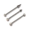 BAR-SS-SHAM-BAL-CONE-SPIKE_0fa5029e-8f4f-46d8-8ba5-f5d50c1a52c4 Ball/Cone/Spike Upper Ear Industrial 14G Barbell with Disco Ball Crystals - Titanium Ear Piercing Straight Barbell 34mm to 44mm