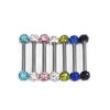 BAR-SS-SHAM-BALL-1_f031522f-590c-4030-b621-2ceb705eecce Titanium Upper Ear Industrial Barbell Piercing with Disco Ball CZ Crystals - 16g 14g Long Barbell - Externally Threaded
