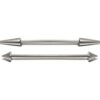 BAR-SS-SPIKE-CONE-INDUSTRIAL_ecf135d5-cfd6-4f4a-98ff-a5434505a84f Titanium Cone / Spike Upper Ear Industrial Barbell Piercing Studs 16g 14g Barbell Earrings Straight Barbell- Externally Threaded