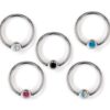Titanium Captive Bead Hoop Nipple Piercing Jewelry with Gem Ball CZ Crystal - 18g 16g 14g Ball Hoop Nipple Ring, Nipple Shield