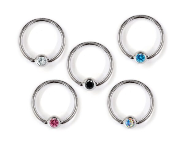 Titanium Captive Bead Hoop Nipple Piercing Jewelry with Gem Ball CZ Crystal - 18g 16g 14g Ball Hoop Nipple Ring, Nipple Shield