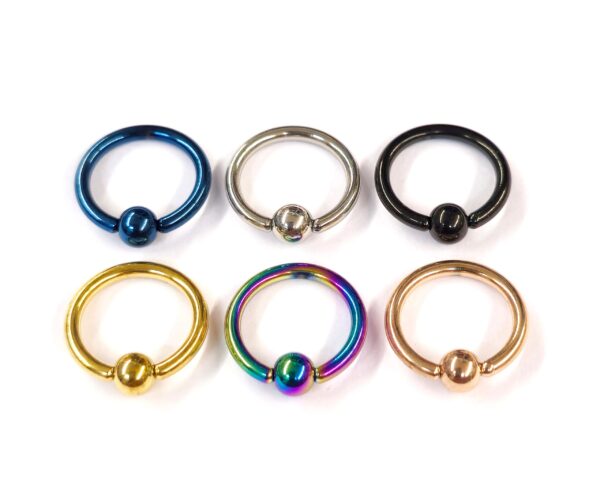 BCR-PLAIN-ALL-COL-1 Titanium Captive Bead Earring Daith Piercing, Daith Ring 18g 16g 14g Also Piercing for Rook Earring , Septum, Eyebrow and Nipple Ring