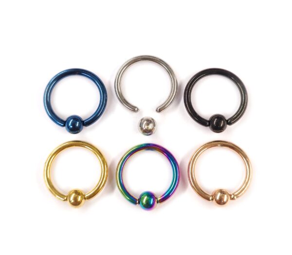 Frenulum Lip Piercing, Smile Piercing, Captive Bead Ring - Titanium Lip Ring Jewelry in many Colors - PVD Coating