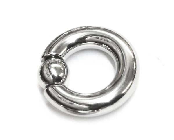 BCR-SIL-ALL-B-4 Prince Albert Piercing Jewelry, PA Ring - Captive Bead Hoops, 8G to 00G with Custom Spring Ball Closure