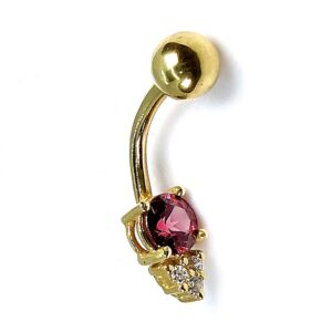 14K Gold Belly Ring Design Navel Piercing with the Highest Quality Crystals Hand Set & Polished Jewellery for someone Very Special