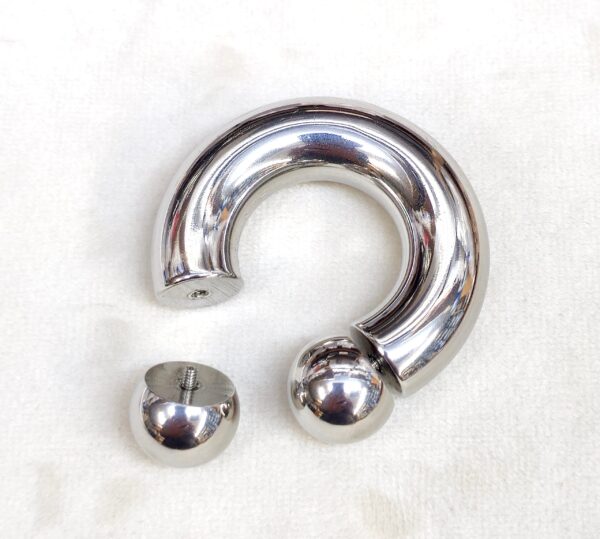 CBB-BIG-SS_78591d5d-039c-4977-8b9f-e9cea3b6fb68 Titanium Circular Barbell Horseshoe PA Ring, Prince Albert Jewelry - 00G to 18G - Popular Sizes 6mm to 19mm - British Standard - Certified by Sheffield Assay Office