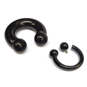CBB-BL-INT-PA-RING Black Prince Albert Piercing, PA Ring - Circular Barbell, Horseshoe Barbell 10G to 00G Body Piercing