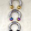 Prince Albert Jewelry PA Rings Circular Horseshoe Barbell Genital Piercing with Custom Balls