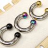 Prince Albert Jewelry PA Rings Circular Horseshoe Barbell Genital Piercing with Custom Balls