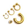 Titanium Horseshoe Ring Piercing 18g to 00g Gold Septum Jewelry Bull Piercing Also for Nipple, PA Ring, Lips - Internal or External Threaded