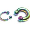 CBB-RBOW-PRINCE Rainbow Prince Albert Piercing, PA Ring - Circular Barbell, Horseshoe Barbell 10G to 00G Body Piercing