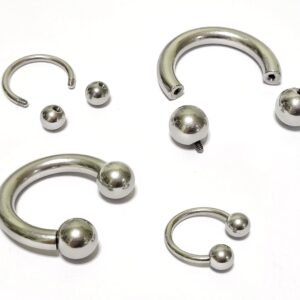 CBB-SS-INT-EX_5b44adf1-9506-49f4-a20c-9b3278f627ef Titanium Horseshoe Ring Piercing 18g to 00g Septum Jewelry Bull Piercing Also for Nipple, PA Ring and Lips - Internal or External Threaded