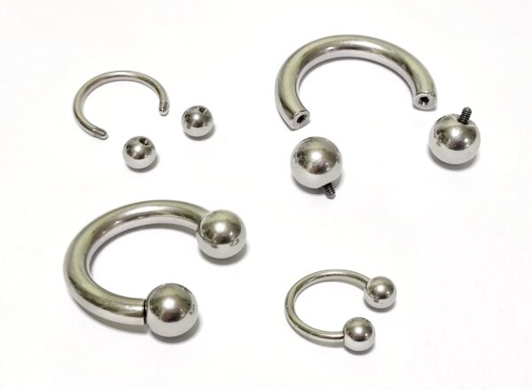 CBB-SS-INT-EX_5b44adf1-9506-49f4-a20c-9b3278f627ef Titanium Horseshoe Ring Piercing 18g to 00g Septum Jewelry Bull Piercing Also for Nipple, PA Ring and Lips - Internal or External Threaded