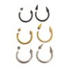INT-CBB-SS-BL-GD-SPIKE Titanium Internally Threaded Spike Horseshoe Ring Piercing 16g 14Gg Septum Jewelry Bull Piercing Also for Nipple, PA Ring and Lip Jewelry