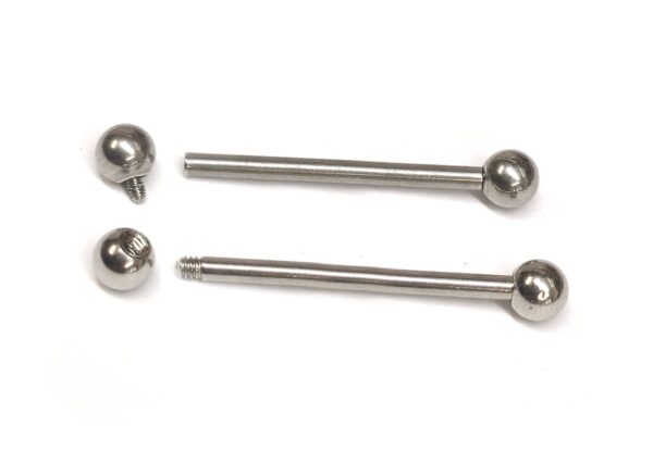 INT-EX-BAR-SS-1 Titanium Industrial Barbell Piercing Jewelry - 16g 14g Body Piercing Also for Nipple, Internal & External Threading - Tongue Bar, Helix, Nose Bridge