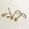 Titanium Gold Nose Stud Screw, Nostril Jewelry - 18G Internally Threaded in Ball Spike and Cones