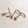 INT-NOSE-SCREW-RG-ALL-2 Titanium Rose Gold Nose Piercing Screw, Nostril Jewellery - 18G Internally Threaded in Ball Spike and Cones