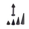 LAB-BL-CUSTOM-SPIKE Black Spike Labret Stud Piercing Jewelry - 18g 16g 14g Titanium Lip Piercing Also for Tragus Helix Cartilage Madonna Medusa Side Labret