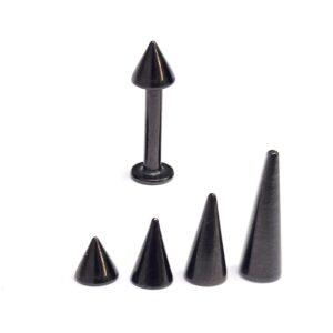 LAB-BL-CUSTOM-SPIKE Black Spike Labret Stud Piercing Jewelry - 18g 16g 14g Titanium Lip Piercing Also for Tragus Helix Cartilage Madonna Medusa Side Labret
