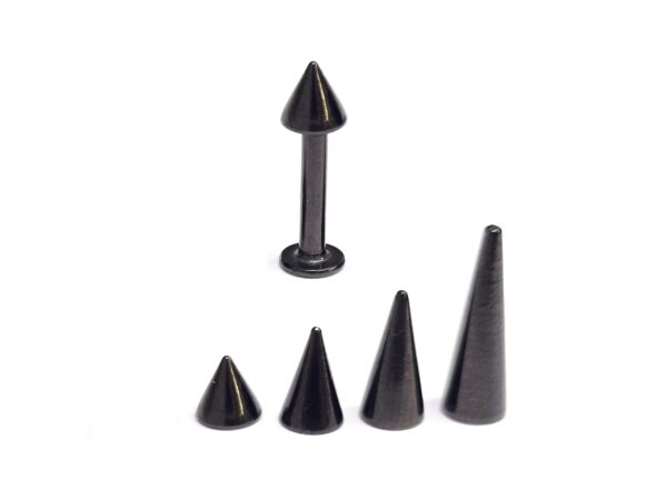 LAB-BL-CUSTOM-SPIKE Black Spike Labret Stud Piercing Jewelry - 18g 16g 14g Titanium Lip Piercing Also for Tragus Helix Cartilage Madonna Medusa Side Labret