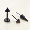 Titanium Threadless Spike Black Labret Stud Piercing 18g 16g Lip Piercing Jewelry, Tragus Helix Cartilage Madonna Medusa Side Labret