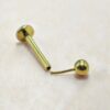 LAB-THREADLESS-GD-1 Titanium Threadless Gold Labret Stud Piercing 18g 16g Lip Piercing Jewelry, Tragus Helix Cartilage Madonna Medusa Side Labret