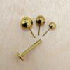LAB-THREADLESS-GD-2 Titanium Threadless Gold Labret Stud Piercing 18g 16g Lip Piercing Jewelry, Tragus Helix Cartilage Madonna Medusa Side Labret