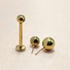 LAB-THREADLESS-GD-3 Titanium Threadless Gold Labret Stud Piercing 18g 16g Lip Piercing Jewelry, Tragus Helix Cartilage Madonna Medusa Side Labret