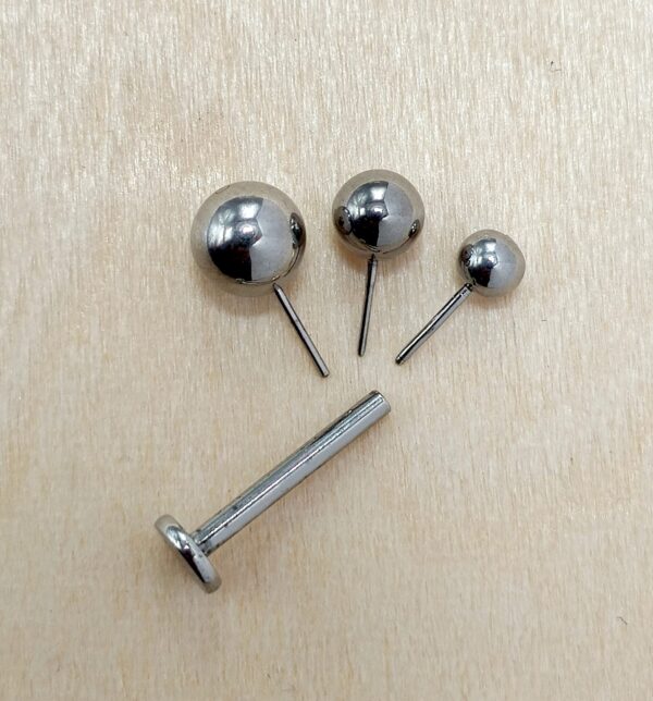 LAB-THREADLESS-SIL-2 Titanium Threadless Labret Stud Piercing 18g 16g Lip Piercing Jewelry, Tragus Helix Cartilage Madonna Medusa Side Labret