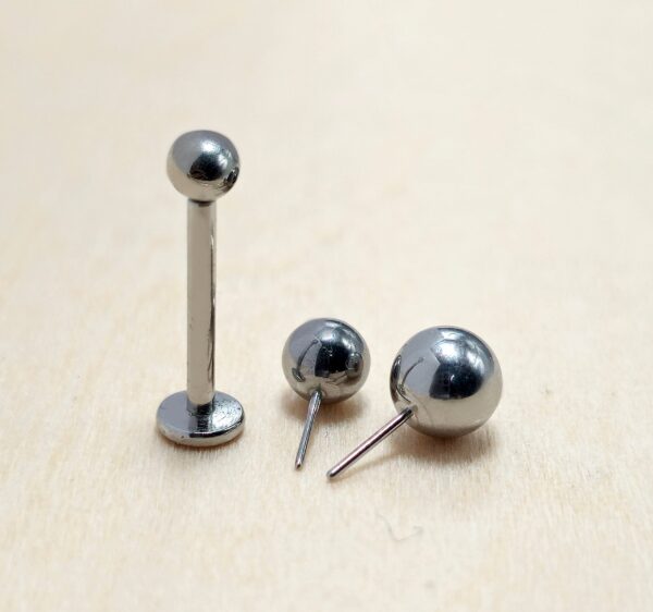 LAB-THREADLESS-SIL-3 Titanium Threadless Labret Stud Piercing 18g 16g Lip Piercing Jewelry, Tragus Helix Cartilage Madonna Medusa Side Labret