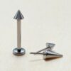 Titanium Threadless Spike Labret Stud Piercing 18g 16g Lip Piercing Jewelry, Tragus Helix Cartilage Madonna Medusa Side Labret