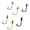 Titanium Cone / Spike Indian Nostril Studs 18g Nose pin fixed top no screw in Steel, Gold and Black Color - Vacuum Plated Nose Piercing