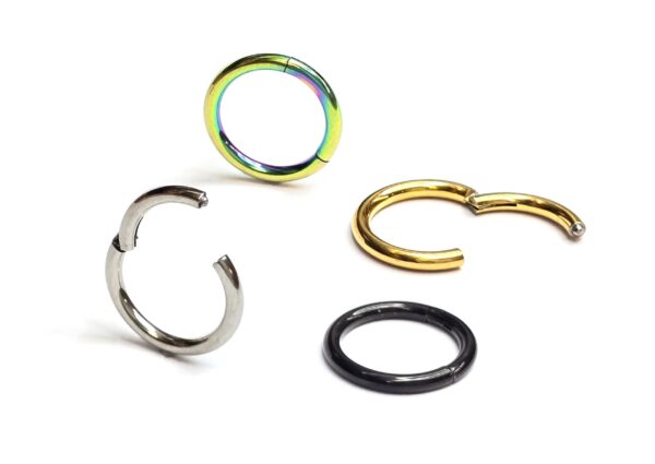 Titanium Clicker Hoop - Clicker Ring Hinged Lip Jewelry - Segment Hing Rings 20g, 18g, 16g, 14g - 0.8, 1.0, 1.2, 1.6mm